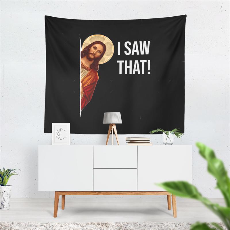 Aertemisi Jesus Meme I Saw That Tapestry Wall Hanging Art for Bedroom Living Room Decor College Dorm Party Backdrop Home