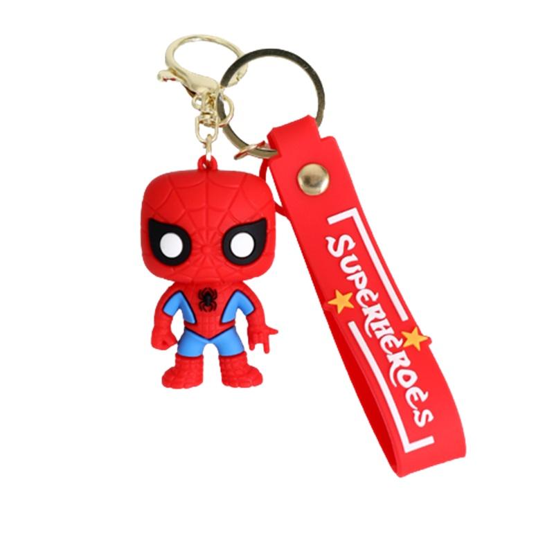 Cartoon Marvel American Captain Spider-man Silikon Schlüsselanhänger Anhänger Batman Superheld Kleines Geschenk