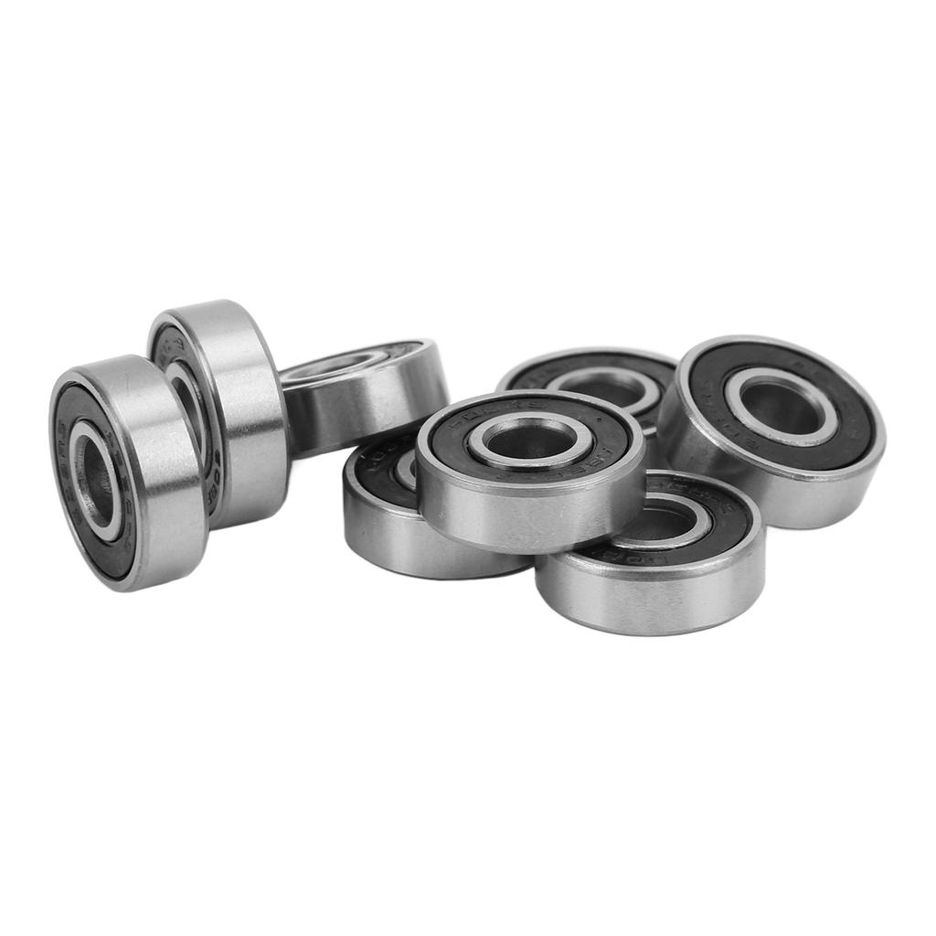 8Pcs 608RS ABEC 9 Ball Bearing Carbon Steel Sealed Skateboard Bearings 8x22x7mm for Roller Skates Dance Boards Black