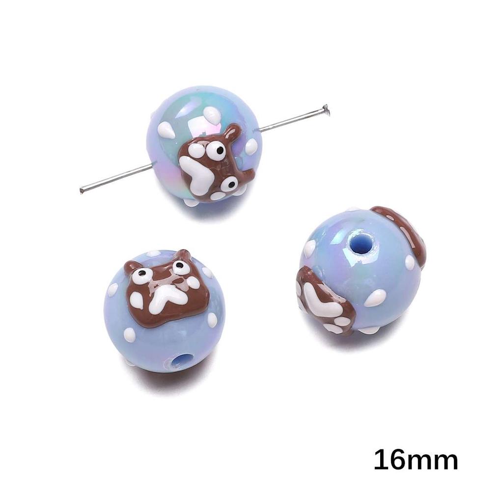 Acrylic Three-Dimensional Painted Beads Cartoon Colorful Hand-Painted Beads DIY Bracelet Mobile Phone Chain Accessories Fashion Handmade