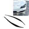 Front Headlight Eyebrow Cover ABS Black Front Headlight Lamp Eyebrow Cover Trim for 5 Series F10 LCI 2014 to 2016