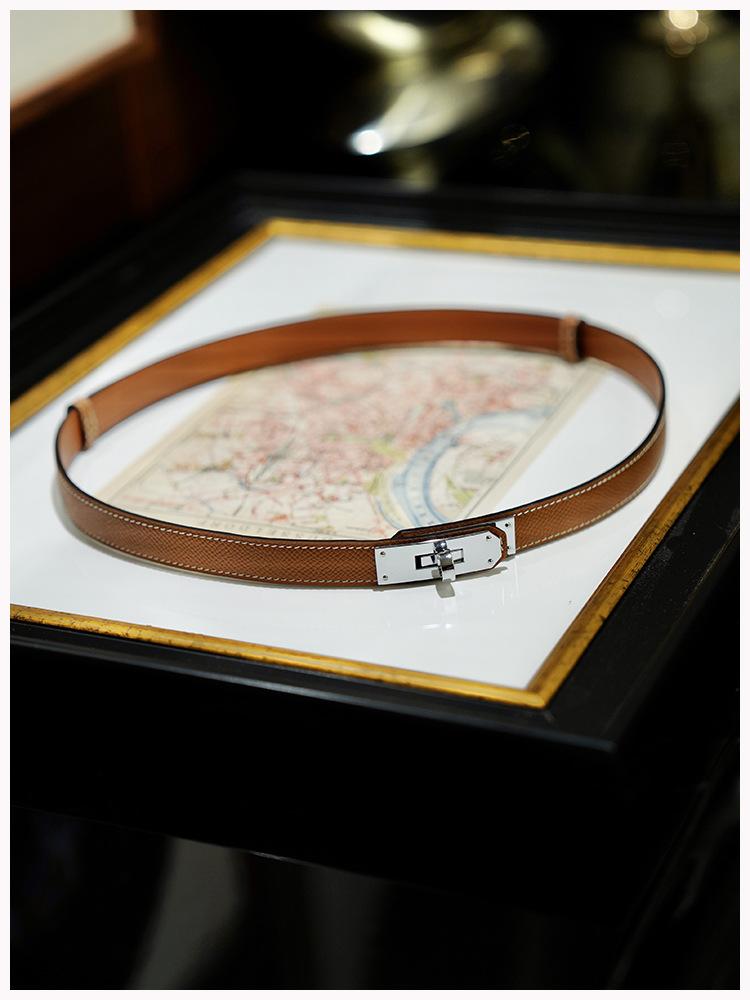 Curea de damă din piele Eo/wift piele de vițel, curea reglabilă pentru damă fără găuri, temperament versatil