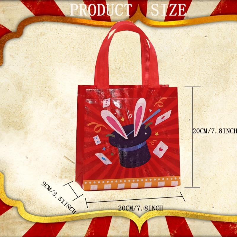30pcs Non-Woven Circus Party Gift Bags with Handles Cartoon Animal & Performer Reusable Tote Bags Birthday Decorations Gift Bags