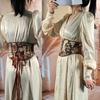 Gothic Painting Pattern Lift Up Female Waist Corset Wide Nylon Belt Women Trendy Slimming Waistband Adjustable Corsets