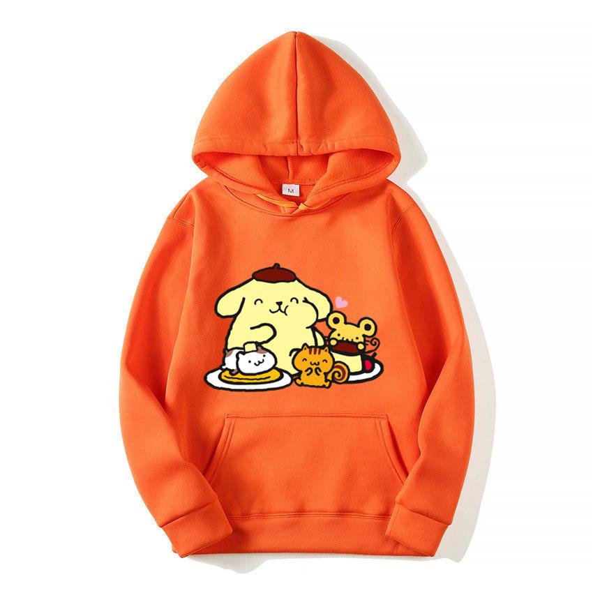 2025 new fashion Men's and women's hooded sweatshirts Purin cartoon fluffy sweater couple's yellow sportswear spring autumn