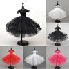 Mini Black Princess Doll Dress Wedding Dress Fluffy Skirt Multilayer Lace Tutu Dotted Doll Dress For Dolls Party Dress Clothes