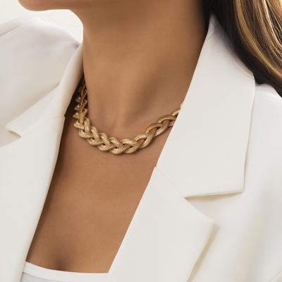 Creative Woven Snake Bone Chain Single-layer Necklace, Retro Personalized Punk Winding Chain Necklace