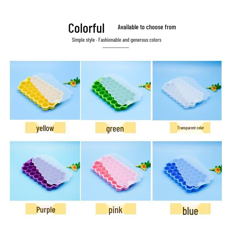 Honeycomb Silicone Ice Cube Tray with Lid