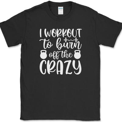 Ich trainiere, um das Verrückte abzutrainieren T-Shirt Lustiges Fitnessstudio Fitness Heben T-Shirt
