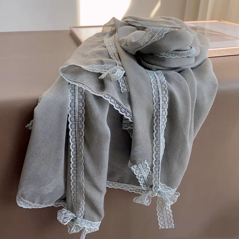 

Новый осенне-зимний высококачественный кружевной литературный платок с защитой от солнца, универсальный простой парный шарф из хлопка и льна 195cm