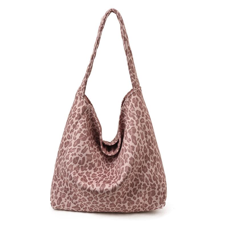 

Autumn new retro leopard print double-sided niche high-value tote bag large-capacity commuter shoulder bag