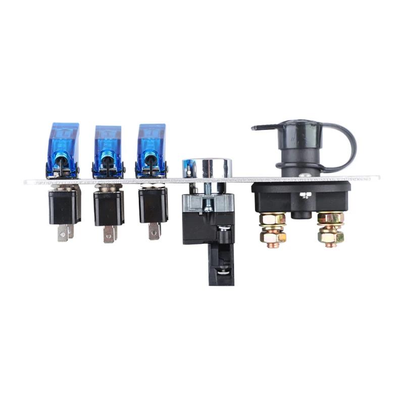 12V Auto LED Ignition Switch Panel Racing Car Ignition Engine Start On/Off Push Button 5 in 1 Ignition Toggle Switches Battery Switches5