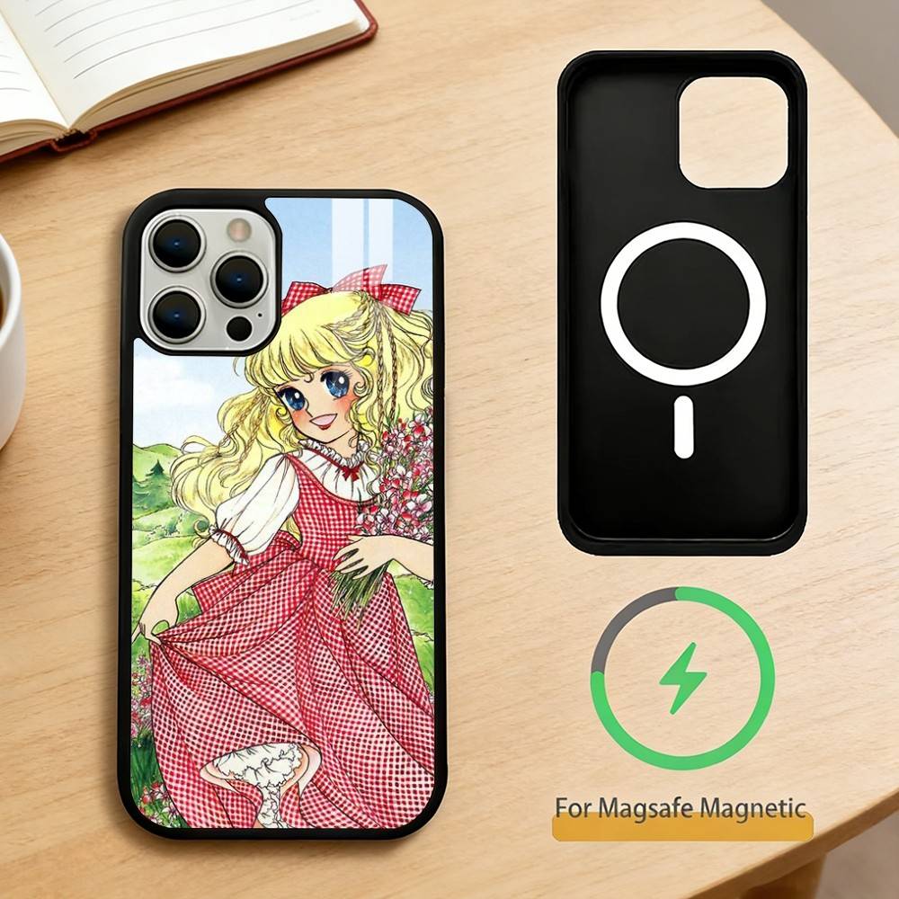 Candy 90s Anime Phone Case For iPhone 14,16,15,13,17,12,Plus,Pro,Max Magnetic For Magsafe Frosted Cover