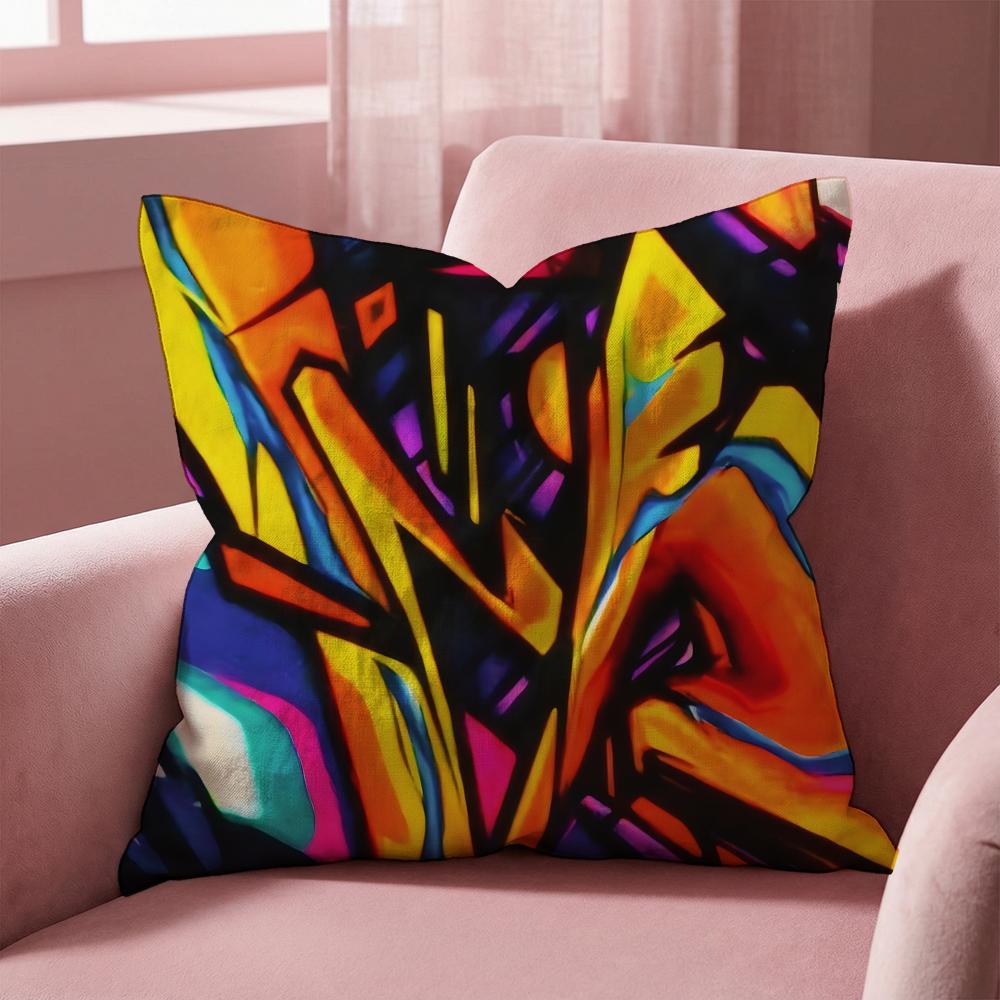 Street Graffiti Texture Cushion Cover MultiScene Pillow Cover for Home  Car  Reversible Soft  Durable for Daily Use