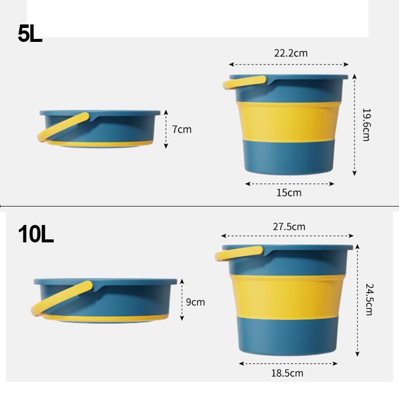 Collapsible Bucket 5/10L Cleaning Bucket Mop Bucket Folding Foldable Portable Small Plastic Water Container for Outdoor Use