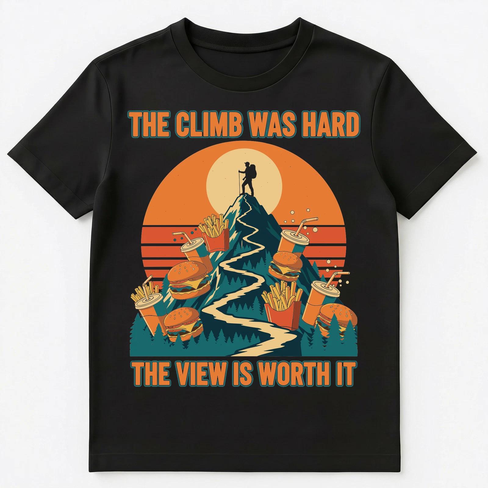 

Hiker Weight Loss Reward Fast Food Mountain Climbing Unisex T-Shirt XL