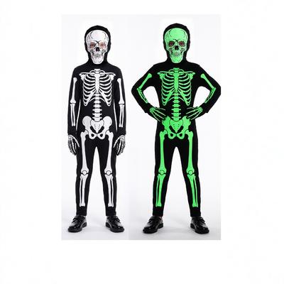 Halloween Children's Glow-in-the-Dark Skeleton Onesie Cos Costume for Skeleton-themed Performances