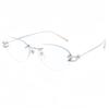 YIMARUILI Fashion Trendy Women's Cat Eyes Rimless Glasses Luxury Pure Titanium Ultra Light 9g Exquisite Eyeglasses Frame 25088WK