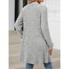 Women's Autumn and Winter Long Color Solid Color Long Sleeve Loose Pocket Cardigan Jacket