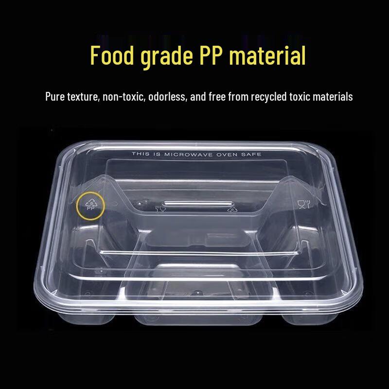 JingJingRS Disposable 4-Compartment Meal Prep Containers