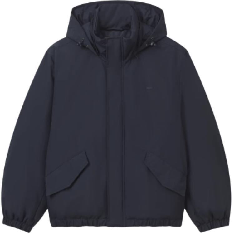 Levis Solid Color Hooded Long Sleeve Down Jacket Unisex outerwear Blue 002HP-0000