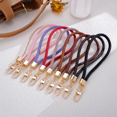 1Pcs Handmade Woven Leather Rope Mobile Phone Pendant, Simple Wrist-style Mobile Phone Chain Pendant Accessory