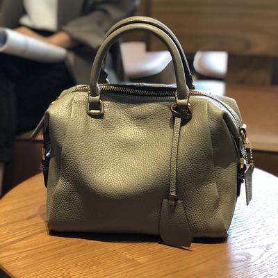 Genuine Leather Handbag Boston Bag Women Cowhide Shoulder Bag Casual Tote Fashion Crossbody Bags England Style High Quality Soft Leather
