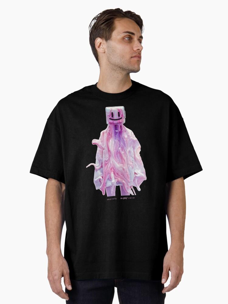 Liquid Television Smiley Happy - Variant 2 [Futuristic Liquid Acrylic Television Head] Oversized Unisex T-Shirt
