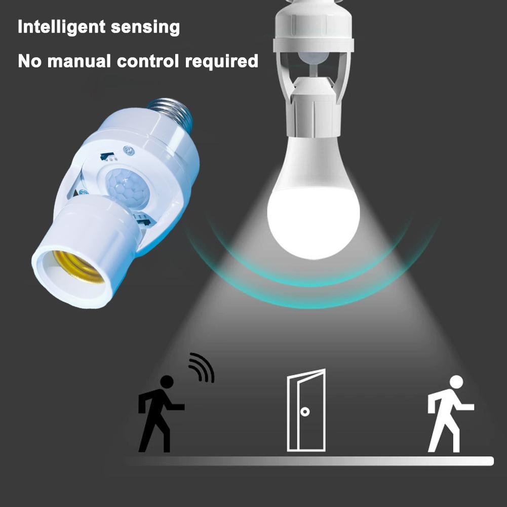 E27 Plug Socket Switch Base Infrared Motion Sensor Smart Light Bulb Socket Led Bulb Light Lamp Holder Adapter