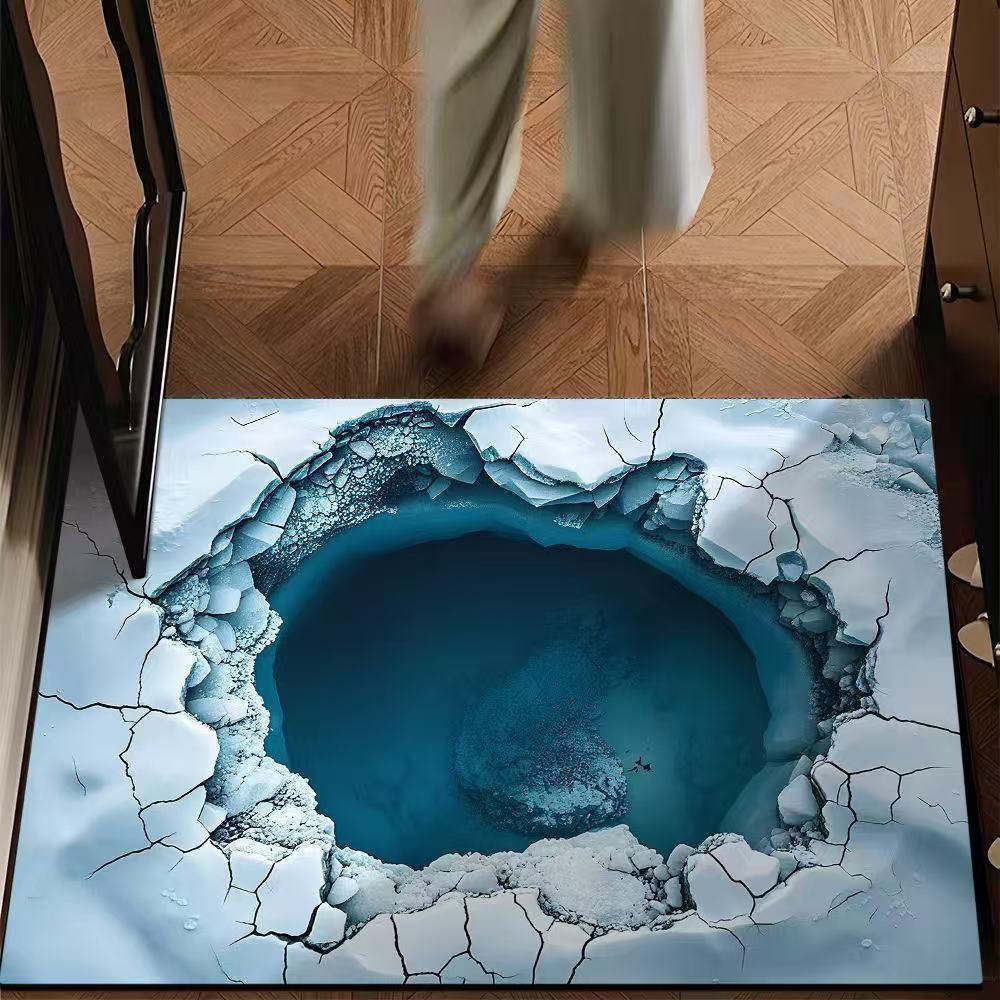 60*90cm Visual Trap Floor Mat, Home Bathroom Floor Mat, Anti-slip Feet, Suitable for Bathrooms, Doorways, Corridors