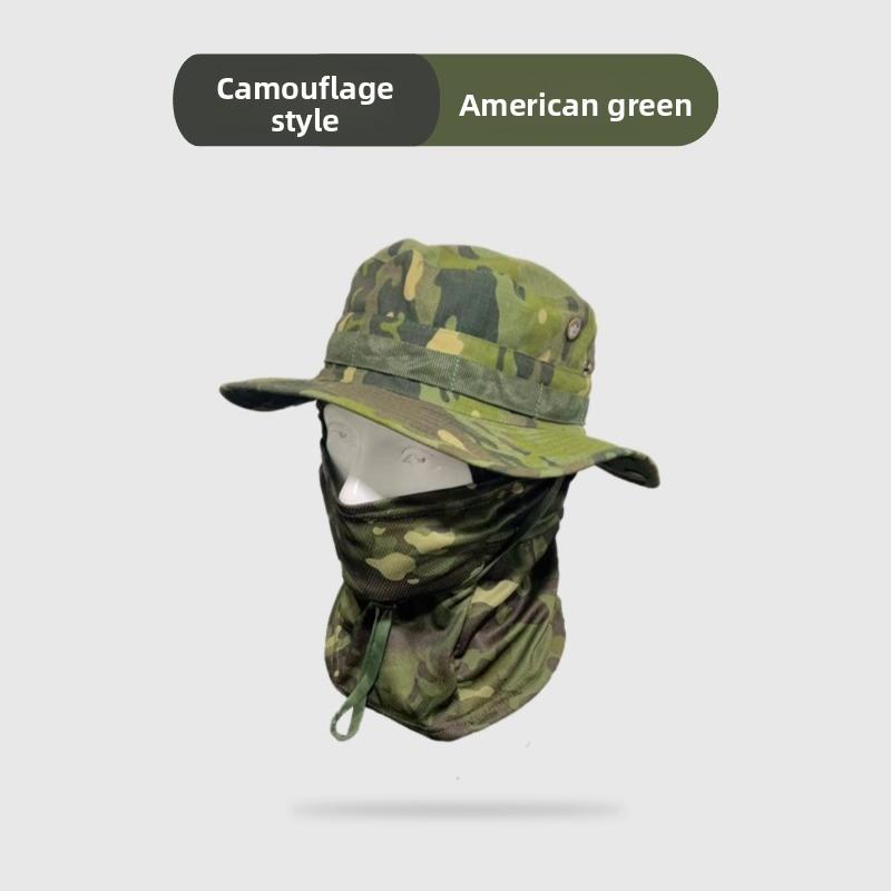 Cappello Mimetico a Tesa Larga Con Protezione Solare Per Escursionismo e Pesca all'Aperto