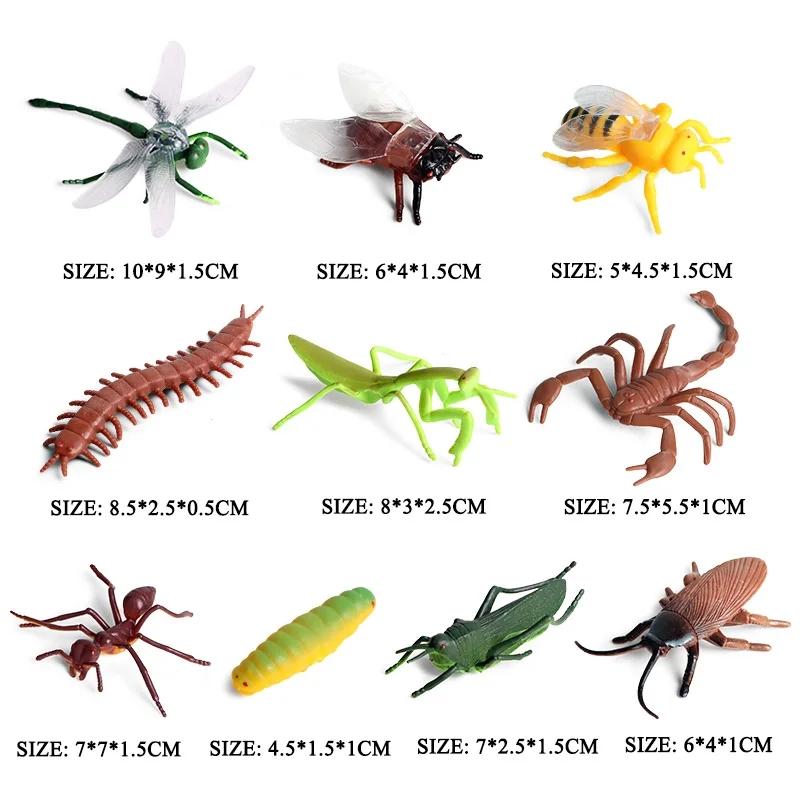 Oenux Wild Insect Animals Model Set Butterfly Scorpion Mantis Cicada Lizard Action Figures Miniature Kid Education Halloween Toy