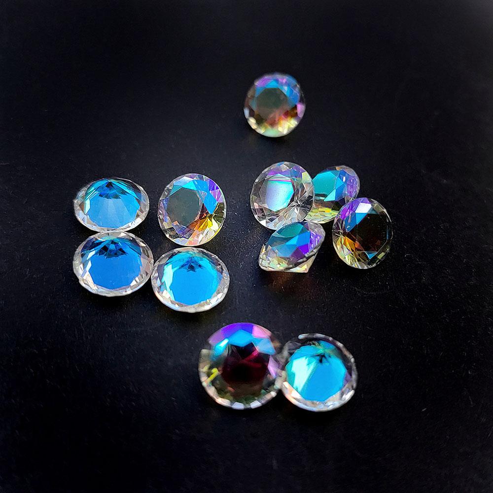 10mm Colorful Crystal Glass Diamond Party Decor Gems Wedding Table Ornaments DIY Accessories Pack of 10
