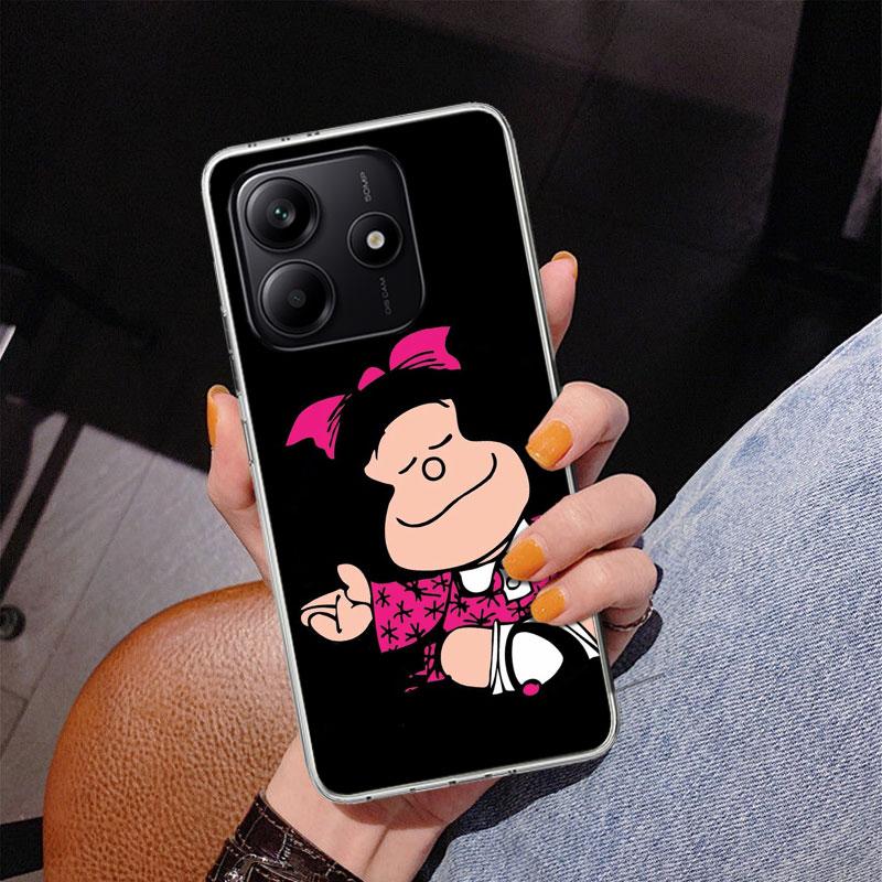 Cartoon Cute Mafalda Phone Case For Xiaomi Redmi Note 15 14 13 12S 12 11 Pro Plus 14S 11S 11E 10 10S 11T 5G Personalized Cover R