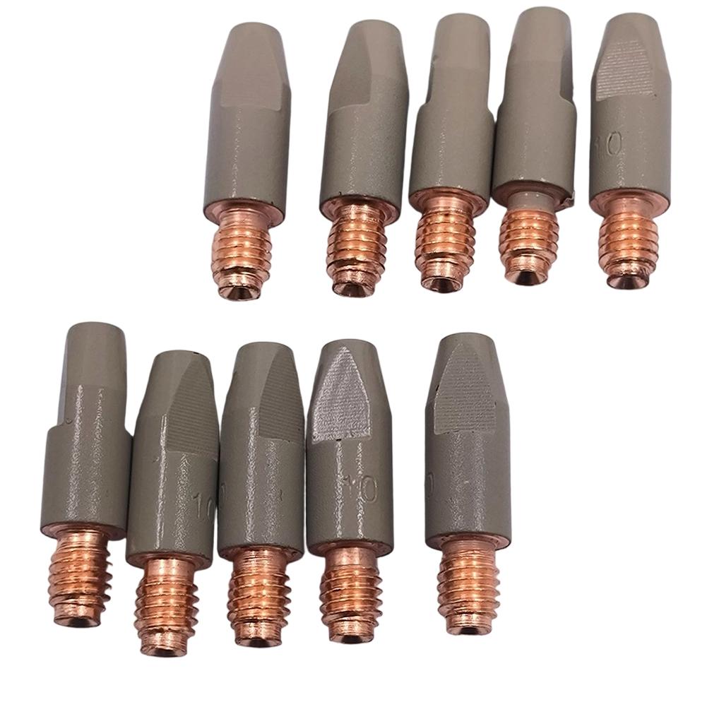 10PCS Welding Contact Tips 0.8mm, 0.9mm, 1.0mm, 12mm MIG For 24KD Welding Torches Coating Protect Gas Nozzle Tip Accessories