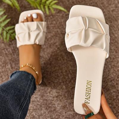 Women's Sandals Fashion Square Head Summer Shoes For Women Flat Sandals Korean Style Slippers Summer Sandalias De Mujer Footwear