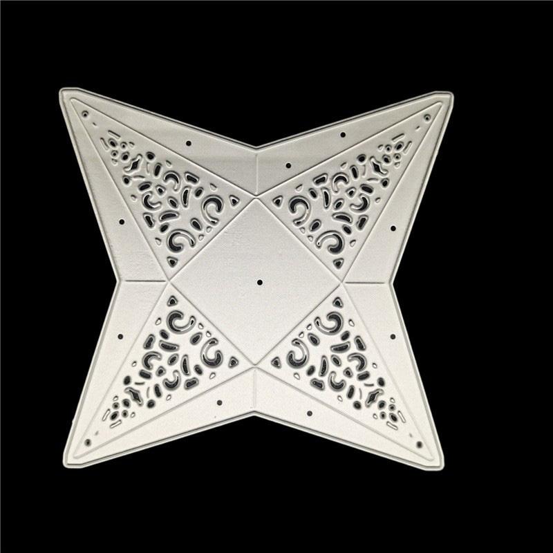Four Corner 3D Gift Box Pattern Metal Steel Cutting Dies Stencils Scrapbooking Craft Die Diy Festival Card Making