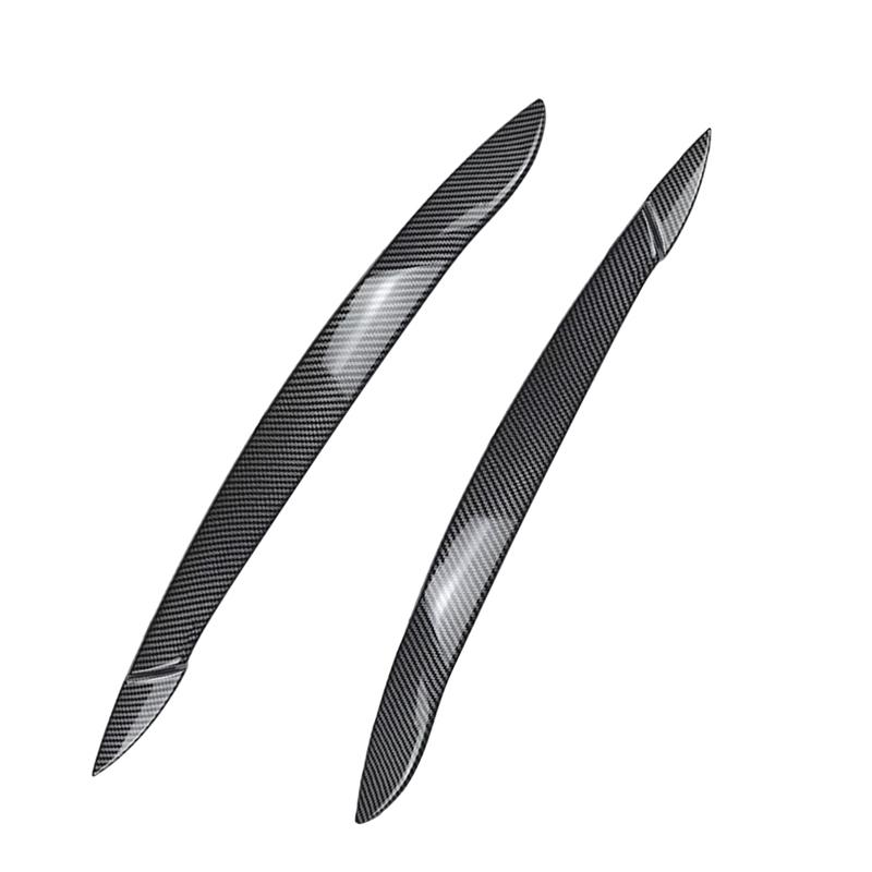2pcs Car Headlight Eyebrow Eyelid Cover Trim ABS Carbon Fiber Black for BMW X5 E70 2008 2009 2010 2011 2012 2013