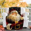 Christmas Santa Claus Theme Printed Blanket - Perfect for Couch, Bed, Travel & Outdoor Use | Machine Washable, Cozy & Durable.
