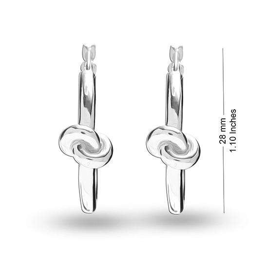 LeCalla S925 Sterling Silver Jewelry Celtic Love-Knot Hoop Earrings for Teen Women