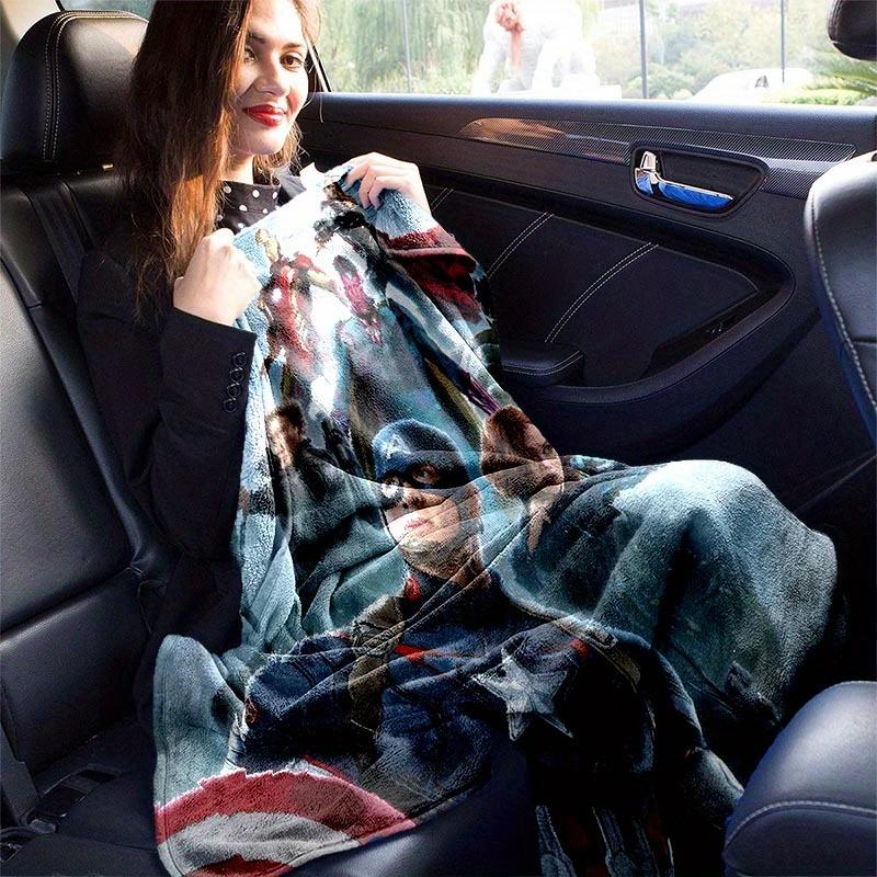 1pc Avengers Printing Blanket - Soft, All-Season Throw for Living Room, Bedroom,Personalized Gift with Adorable Cartoon Design