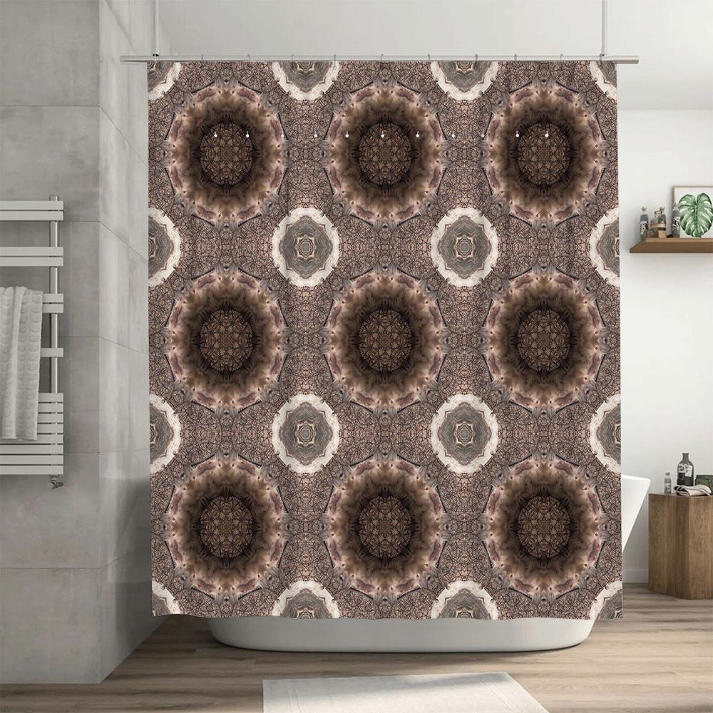 Decorative Pattern Waterproof Shower Curtain Rustic Floral Design for Bathroom Decorations (Size72x84 Inches)