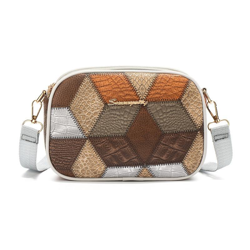 Three zipper versatile fashion messenger bag popular splicing women's shoulder bag casual letter mark change bag batch