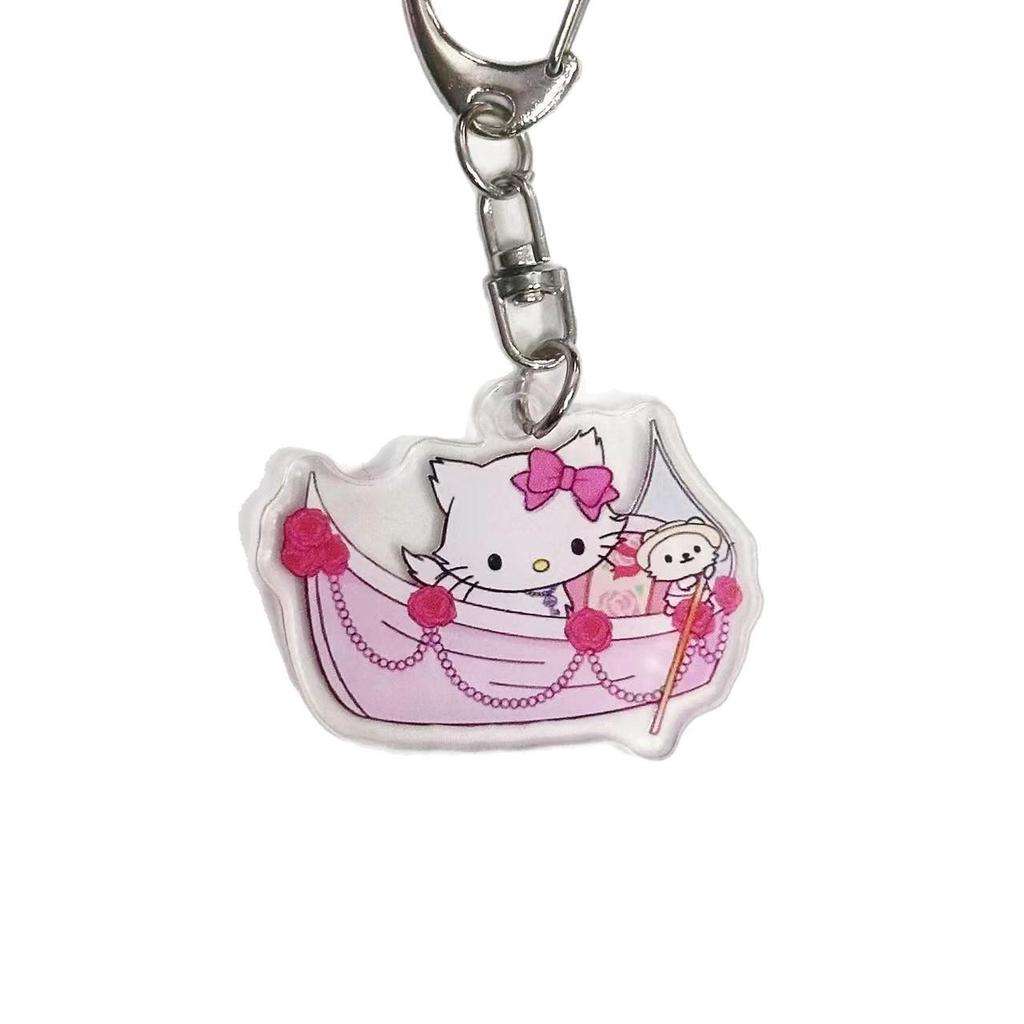 Sanrio Hello Kitty Acrylic Keychain - Anime Cartoon Character Pendant Accessory