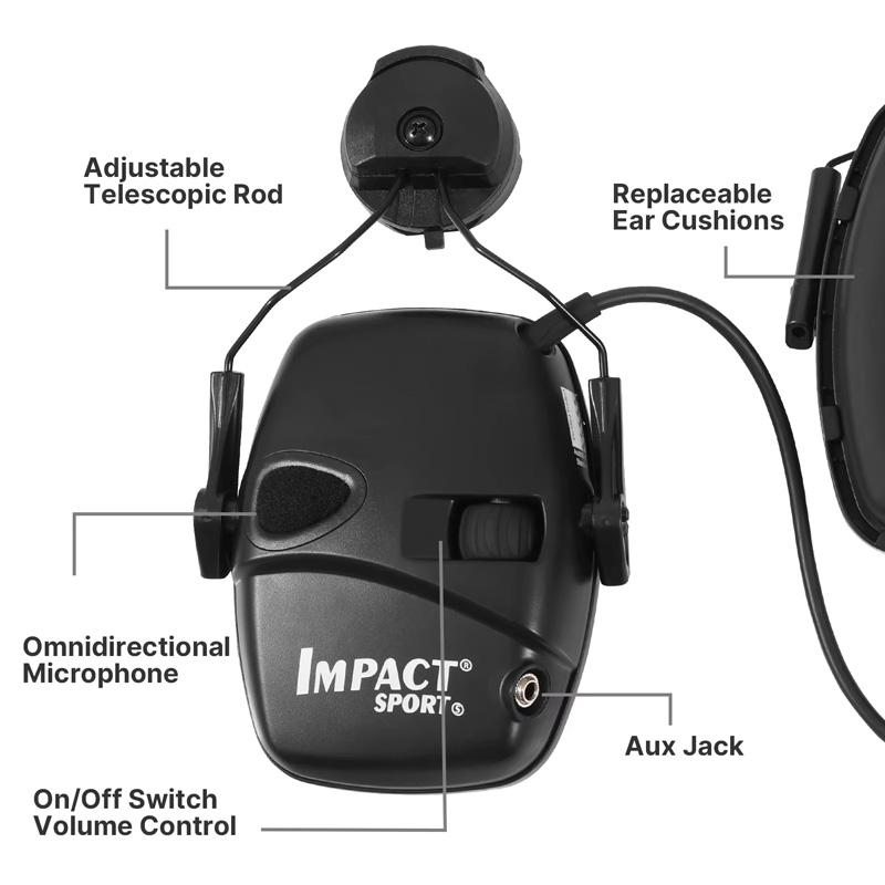 Active Electronic Earmuff Ear Protector Noise Reduction Helmet Mounted Version Tactical Headphones Electronic Shooting Newest