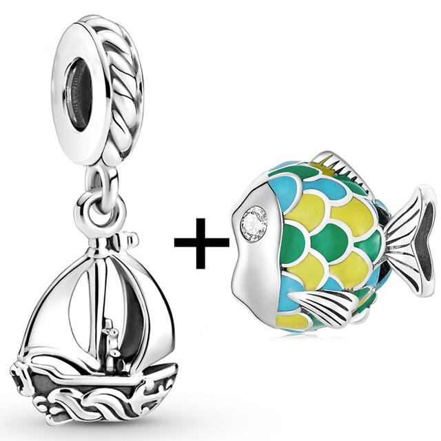 2 teile/los Schildkröte Octopus Vogel Charme Perlen Anhänger Passt Original Diy Armbänder Halsketten Für Frauen Männer Schmuck Geschenk Sonderangebot