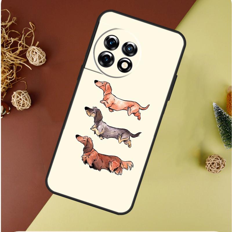 Cartoon Dachshund Dog For OnePlus 13 12 11 12R 13R 9 10 Pro 8T 9RT 10T 10R Nord 4 CE 2 3 Lite N20 N30 Phone Case