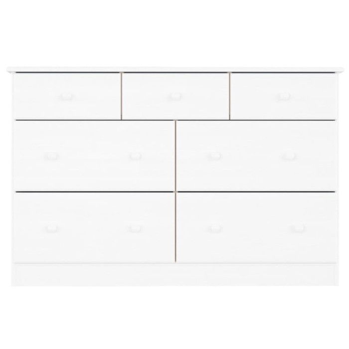 Commode ALTA blanc 112x35x73 cm bois massif de pin