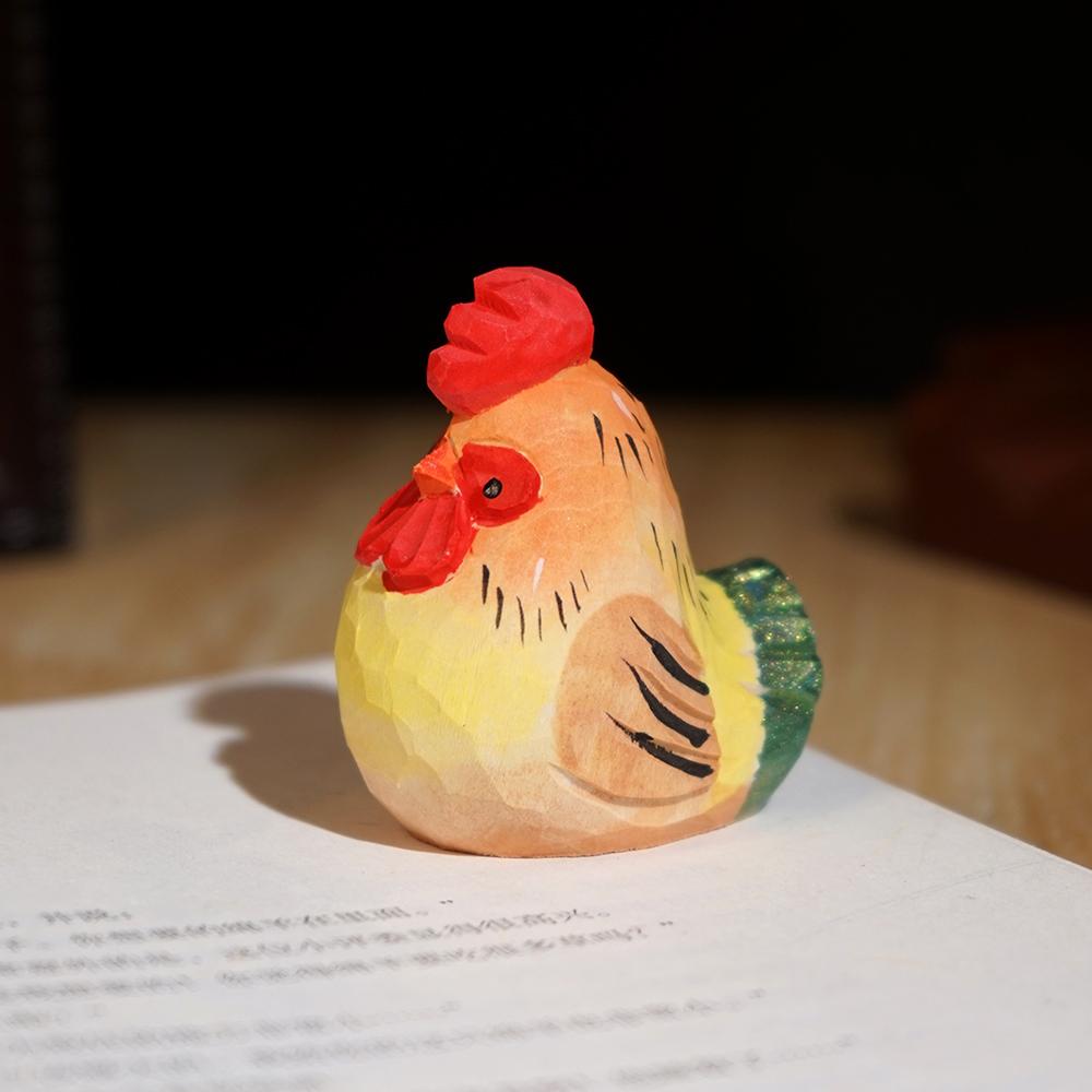 

Handcrafted wood carving chick Desk Decoration Wooden chick Ornament Cute Figures Wood Hand Carved Wood Crafts chick Statue