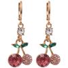 Pink Cherry Earrings, Round Cherry Pendant Earrings, Sweet and Versatile Design Earrings.